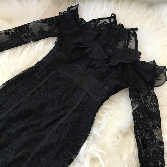 TJD Aphrodite Cold Shoulder Lace Clubwear Dress - Picture 3 of 8